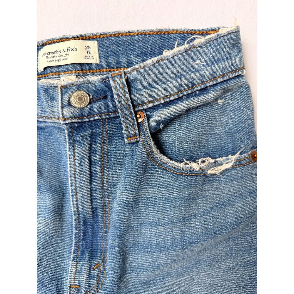 Abercrombie & Fitch Womens Ankle Straight Ultra High Rise Jeans Size 25 - Picture 14 of 15